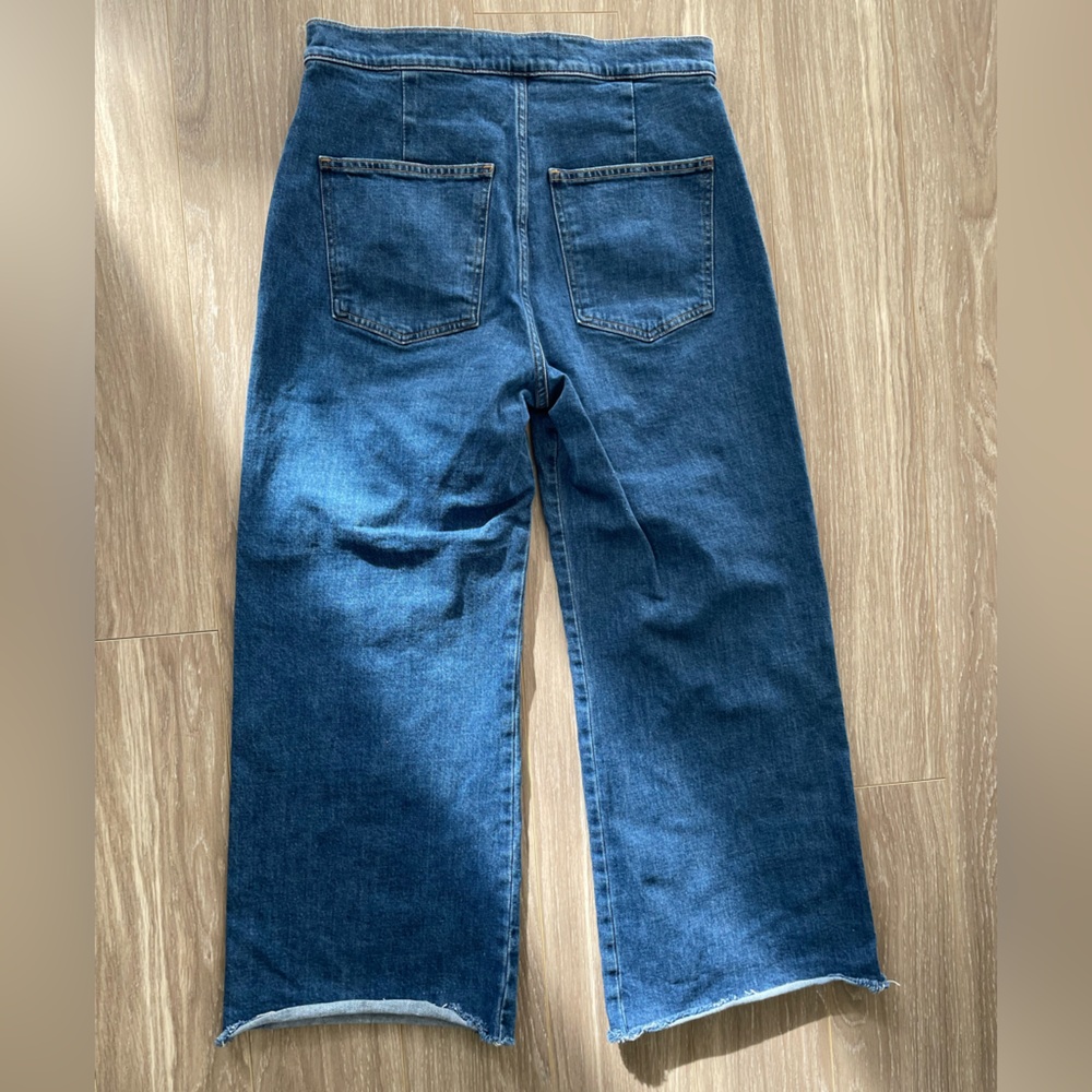 Veronica Beard Grant Wide Leg Denim Extra High Rise in Lakewood Blue Sz 31 EUC - Picture 3 of 16